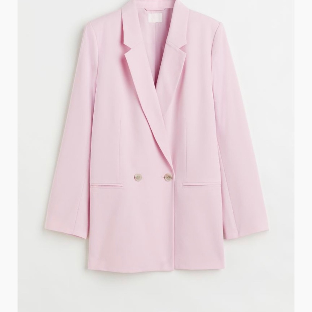 Ladies - Pink Double-Breasted Jacket